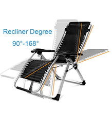 AI LI WEI SHUAIIJUAN Sedia per Il Tempo Libero Domestico Outdoor Zero Gravity Lounge Chair for Relaxing |Giardino Sdraio Sdraio |Folding Patio Lounge Poltrone for Camping Beach Deck Max.150kg - Nero
