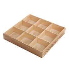 #N/A/a Organizzatore del Cassetto del Vassoio di Immagazzinaggio della Scrivania della Scatola di Legno Solido per I Cosmetici dei Gioielli - 10x10x4.7 Centimetri 9 Griglie