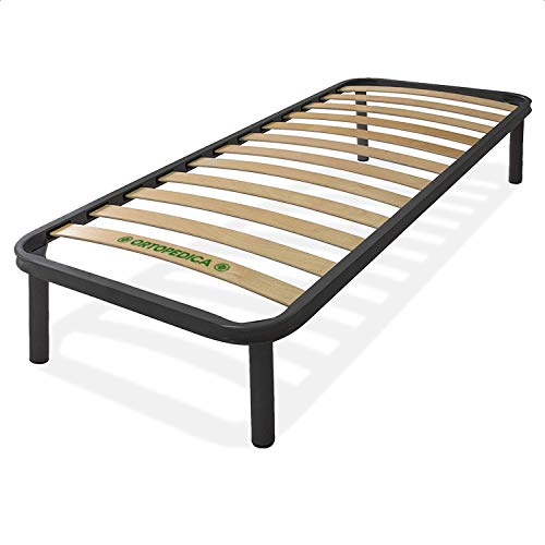 Dormiland - Rete Letto Ortopedica Singola 80x190cm - 13 Doghe in Legno e Struttura in Acciaio - 100% Made in Italy
