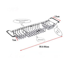 Supporto Per Vasca Da Bagno In Metallo, Portaoggetti Estraibile 58.6-86cm Supporto Vasca Bagno Portaoggetti IPad Supporto Per Vasca Bagno Con Porta Cellulare, Vasca Bagno Per Hotel E Bagno Per La Casa