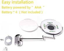 Specchio da parete per trucco con illuminazione a LED, con presa USB, luci dimmerabili da 20 cm, per rasatura in camera da letto o in bagno