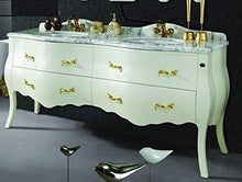 Sconosciuto Doppio lavabo design lavabo vanità barocco in marmo bianco 180x85x57 NUOVO