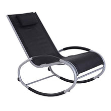 Outsunny Sedia a Dondolo Impermeabile Telaio da Giardino in Alluminio Tessuto di Textilene 120x61x88cm Nero