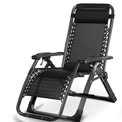 Lettino prendisole Sedie da giardino reclinabili con portabicchieri e cuscini for persone pesanti Sedia da campeggio da campeggio all'aperto a gravità zero chaise longue ( Color : Without Cushion )
