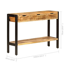 vidaXL Credenza 3 Cassetti Vintage Tavolo Cassettiera Dispensa Vetrina Arredo Soggiorno Armadio Arredamento Legno Massello di Mango