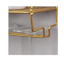 Dniu Stemware, supporto per bicchieri da vino da parete, organizer per bicchieri da vino, può contenere bottiglie di vino per il bar della cucina (oro, a forma di cuore)