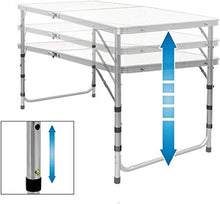 HHTX Tavolo Pieghevole 4ft Tavolo a trespolo Pop-up Tavolo da Giardino Portatile in Alluminio per Feste da Campeggio Tavolo da Pranzo per Picnic Scrivania - Altezza Regolabile - Mobili salvaspazi