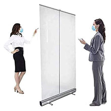 Topniu. (Usando in affari) Roll up Banner roll up Banner trasparente |Guardia starnuti in piedi per pavimento, scudo di distanziamento sociale, protezione dello sputo, schermo in PVC, staffa in lega d