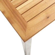 Tidyard Tavolo da Pranzo Rettnagoalre in Legno Acacia Acciaio Inox,180x90x75cm,Tavolo da Cucina,Tavolo da Pranzo per Giardino