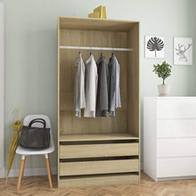 Tidyard Armadio Rovere Sonoma 100x50x200 cm in Truciolato con 3 cassetti