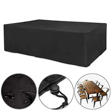 THJ Set di Mobili da Giardino per Esterni, Rivestimento per Mobili in Tessuto Oxford 210D Resistente all'Acqua E Resistente per Set di Cubi, Mobili da Giardino (163 * 61 * 122cm,Nero)