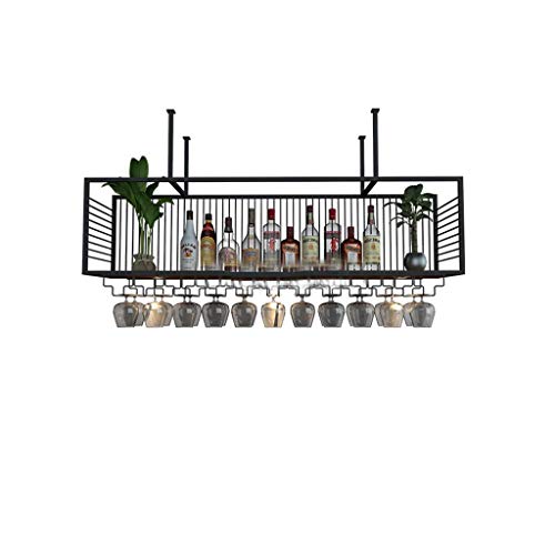 FCXBQ Appendiabiti da Bar, portabicchieri da Vino sospeso, Appendiabiti in Ferro rovesciato Creativo per Bar di casa, portabottiglie per Vino, cremagliera (Dimensioni: 150 * 30 cm)