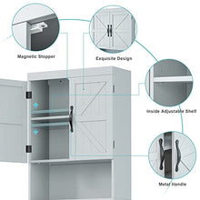 SRIWATANA - Armadietto portaoggetti per bagno, con ripiano regolabile, 2 ante, colore: grigio