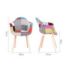 EGOONM Set di 2 sedie, Poltrona Patchwork, Sedia da Pranzo, Sedia da Reception, Sedia in Stile Nordico, Adatta per Soggiorno, Sala da Pranzo (Rosso-A5)