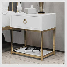 RKRZLB Comodino Bianco Camera da Letto Cassettiera Moderno con Cassetti Scrivania Divano con 1 Cassetti 11.8x17.7x19.7inch Cassettiere Cameretta (Color : White)