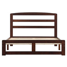 Fgasad - Struttura letto in legno di pino massiccio marrone con rete a doghe e testiera, adatta per materassi matrimoniali 206 x 157 cm, con piattaforma in legno per adulti e bambini