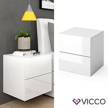 Vicco Comodino Charles armadietto Camera da Letto Bianco