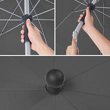 MVPower Ombrellone da Spiaggia, Ø 200 cm Ombrellone Rotondo UV UPF 50+, Ombrellone Inclinabile, per Il Giardino Esterno della Spiaggia Balcone, 200 g/m², Grigio