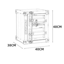 H-Comodini Camera Tavolino Laterale Comodino Contenitore Cabinet Industriale del Vento Locker Blocco Ferro Piccolo Governo di Immagazzinaggio (Color : B)