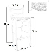Sgabello In Legno Massello Con Seduta In Paglia Alto 67 Cm Da Terra Nuovo Già Montato