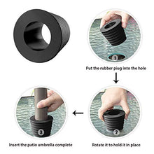 2 x ombrello in gomma nera cono cuneo per base ombrellone stand patio tavolo foro anello plug adatto 38 mm diametro palo ombrello