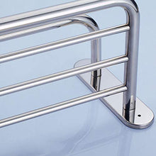TankMR Mensola da bagno con doppio portasciugamani da parete in acciaio inox antiruggine con supporto da parete grigio