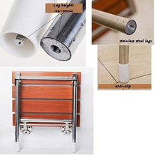 Sgabello per doccia pieghevole a parete in legno Sgabello per doccia a parete Sgabello per doccia pieghevole in legno per anziani / disabili Sgabello per doccia antiscivolo con acciaio inossidabile