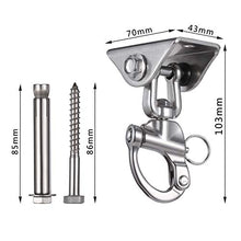 KWOKWEI - Gancio da soffitto Girevole a 360°, in Acciaio Inox, per Poltrona sospesa con Gancio Rimovibile, Robusto Gancio da soffitto, capacità 500 kg, con 4 Viti, per Amaca, Sabbia, Aerial Yoga