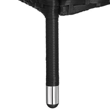 TecTake LETTINO POLY RATTAN ARREDO ESTERNO GIARDINO SDRAIO PRENDISOLE DIVANO SEDIA MARRONE - disponibile in diversi colori - (Nero)
