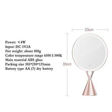 Specchio per il trucco Specchio per il trucco illuminato 7 `` X 5 '' Specchio per il trucco a LED con 30 rotazione Specchio per il trucco con base antiscivolo rotonda Specchio cosmetico per il trucco