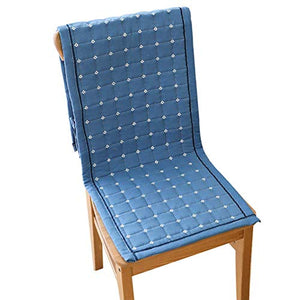 Dieluny, set di cuscini per sedia da pranzo trapuntati, tinta unita, cuscini per sedia a dondolo, cuscino per panchina, per interni ed esterni, per patio, colore: blu, 50 x 140 cm