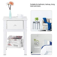 Comodino per Camera da Letto, Tavolino d'Appoggio con Cassetto in Legno Comodini da Notte Organizzatore da Letto, Bianco, 40.2x30.2x60.5 cm