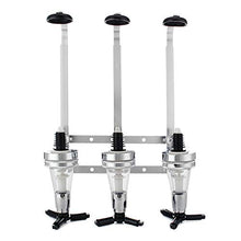 Dispenser per liquori da 3 bottiglie, supporto per bottiglia per bevande a parete, supporto per dispenser per vino, erogatore per bevande a molla, portabottiglie per vino da bar