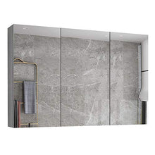 SXFYZCY Mobile Specchio da Bagno in Legno massello Mobile Specchio a 3 Ante a Parete Senza Vernice con ripiano Mobile Contenitore a Specchio Impermeabile