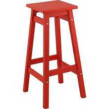 Générique - Sgabello in pino massiccio, 2 pezzi, colore: Rosso