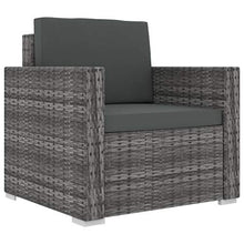 SKM Set Divani da Giardino 13 pz con Cuscini in Polyrattan Grigio