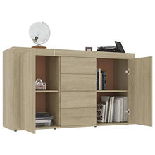 Tidyard Credenza Cassettiera Vintage | Comò e Cassettiere | Cassettiere di Stoccaggio | Armadietto in Legno | Cassettiera in Legno Rovere Sonoma 120x36x69 cm in Truciolato