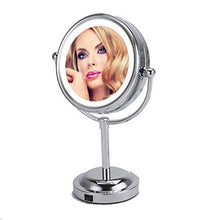 Specchio per Il Trucco, Specchi da Barba Specchio Ingranditore per Trucco/Specchio Cosmetico A LED con Rotazione di 360 ° Finitura Cromata Zoom 3X su Due Lati