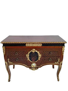 Louises - Cassettiera stile barocco Rokoko, stile antico, colore: Noce con larghezza 114 cm