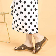 AFANG Sandali Zeppa Donna Casual Punta Tonda Piattaforma, Caviglia Comfort Estivo Scarpe Passeggio Antiscivolo, Tacco Cava Comfort Antiscivolo Moda Sandali,C,37