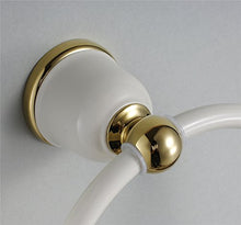 Inchant - Portasciugamani da bagno in ottone massiccio bianco con anello moderno e commerciale, montaggio a parete per lavabo da cucina, accessorio da bagno