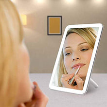 HMMN Specchio per vanità Illuminato a LED, Specchio cosmetico Rotazione a 180 ° con Schermo Touch Screen (203x135x30mm)