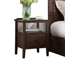 FEANG Comodino Comodino in Legno massello di Rovere Americano Semplice Armadio con Ante a Battente in Colore Noce Nero con cassettiera Tavolino Laterale