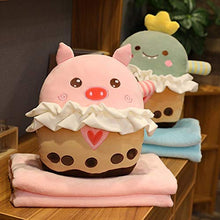 YiXing - Peluche a forma di animali, con motivo a forma di coniglio, orsacchiotto, con coperta, idea regalo