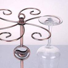 LXH-SH Cremagliera del Vino Nana Wine Glass Hanger, Hanging Coppa di immagazzinaggio del Metallo cremagliera del Tavolo Calici con 6 Ganci 24.5x24.5x29.5cm scaffali Vino contatore