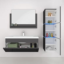 Home Deluxe - Set di mobili da bagno – Wangerooge Big nero – grande – con lavabo e accessori completi – Larghezza lavandino: ca. 80 cm | Set di mobili da bagno