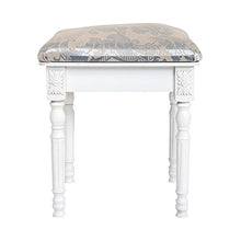 Rebecca Mobili Sgabello da Camera in Stile provenzale, MDF/Paulownia, Bianco, 41x35x45 cm