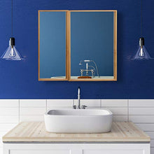 Relaxdays 10021883 Armadietto a Specchio 2 Ante, Pensile a Muro Premontato Mobiletto da Bagno Bambù HxLxP: 50 x 65 x 14 cm Beige