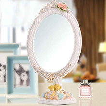 WWEIWU Pulito e Luminoso Specchio Creativo Principessa Specchio Specchio Desktop Specchio Portatile HD cosmetico Resina Desktop Singolo Viso di Bellezza Salon