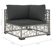 Festnight 6 pz Set Divani da Giardino con Poltrona Polyrattan Grigio,Set Divani Angolari da Giardino in Rattan,Set Divani Modulari da Giardino per Esterno in Rattan,Salotto da Giardino